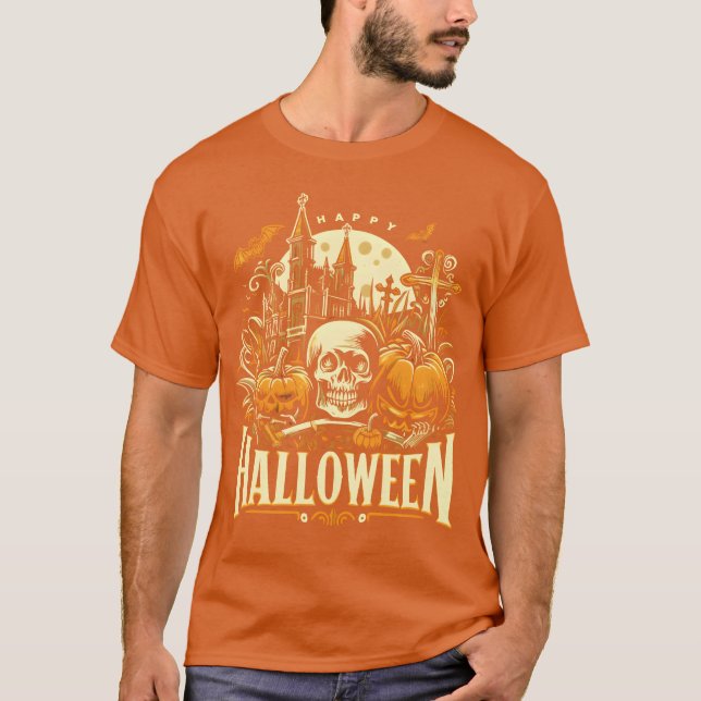 Camiseta Feliz Halloween menino (Frente)