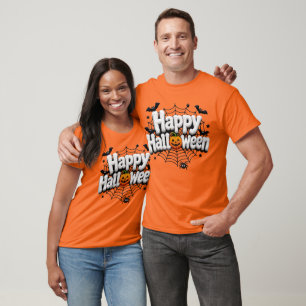 Camiseta Feliz Halloween Meninos Aranha
