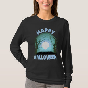 Camiseta Feliz Halloween Noite Assustadora ao Luar