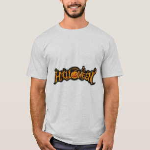 Camiseta Feliz Halloween Olho de Rubi Abóbora Moldura de Pr