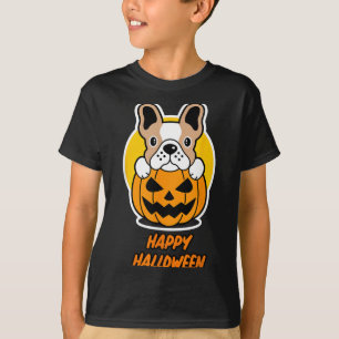 Camiseta Feliz Halloween para Amante de Cachorro - Abóbora 