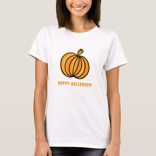 Camiseta Feliz Halloween Pumpkin (Frente)