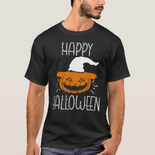 Camiseta Feliz Halloween Pumpkin E Skulls
