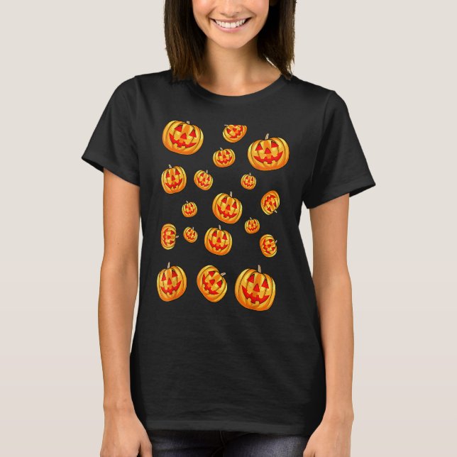 Camiseta Feliz Halloween Pumpkin Jack O Lanternas (Frente)