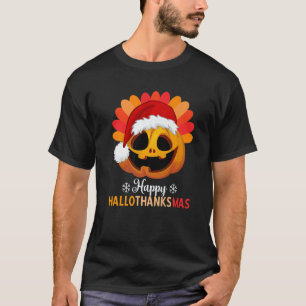 Camiseta Feliz Halloween Pumpkin Papai noel Hat Halloween H