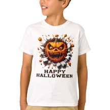 Feliz Halloween Pumpkin Smashing Through