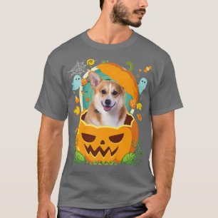 Camiseta Feliz Halloween Pumpkin Welsh Corgi Dog Bruxaria
