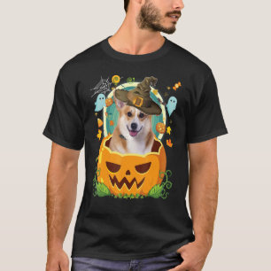Camiseta Feliz Halloween Pumpkin Welsh Corgi Dog Bruxaria