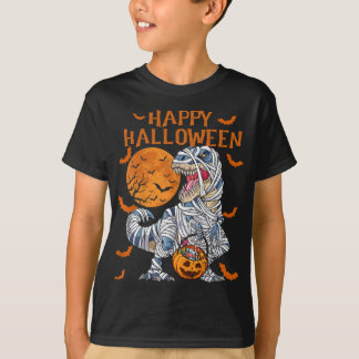 Camiseta Feliz Halloween Retro Dinossaur Pumpkin Mamãe