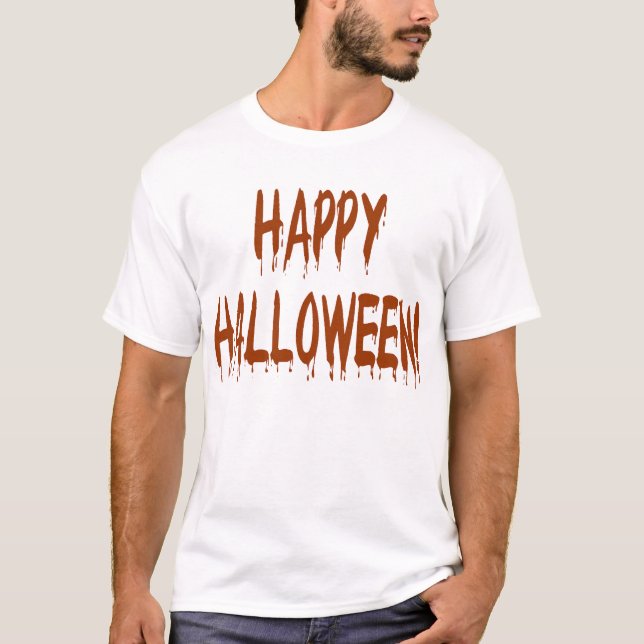 Camiseta Feliz Halloween Sangrento (Frente)