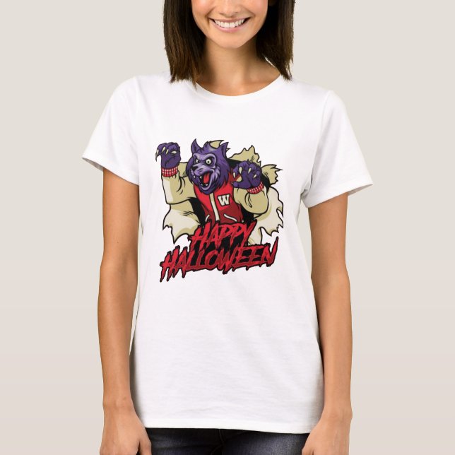 Camiseta Feliz Halloween Scary Werewolf (Frente)