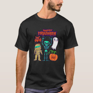 Camiseta Feliz Halloween Skeleton Pumpkin Ghost Cuecas B