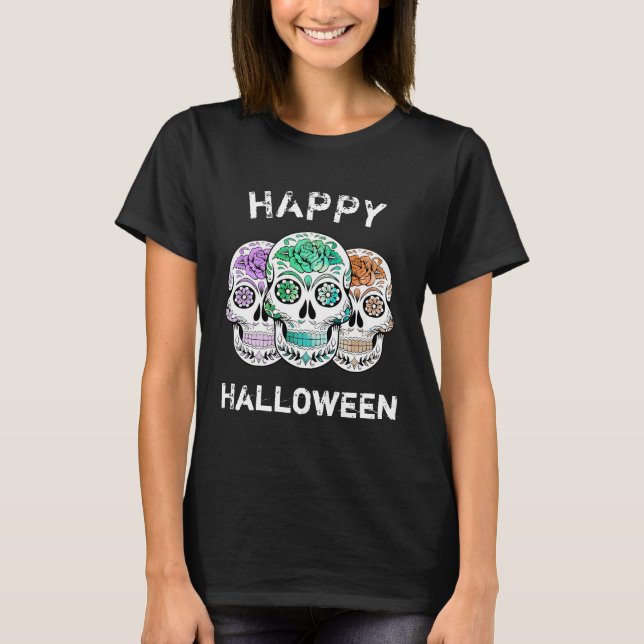 Camiseta Feliz Halloween Sugar Skype (Frente)