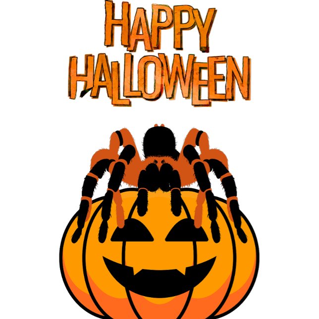 Camiseta Feliz Halloween Tarantula no Topo de uma Abóbora (Criador carregado)