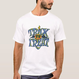 Camiseta Feliz Halloween truque ou tratamento branco