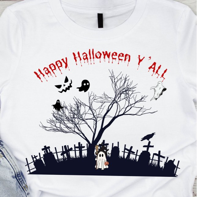Camiseta Feliz Halloween Y (Criador carregado)