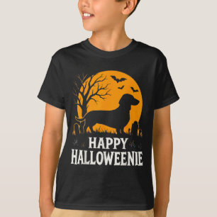 Camiseta Feliz Halloweenie Cachorro Dachshund Engraçado Hal