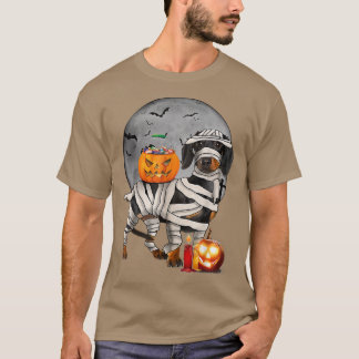 Camiseta Feliz Halloweenie Dachshund Mummy Doie Dog Hallowe