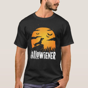 Camiseta Feliz Hallowiener Dachshund Halloween Weiner Cão