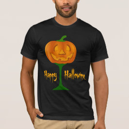 Camiseta Feliz Hallowine Cálice de Vinho de Abóbora Hallowe