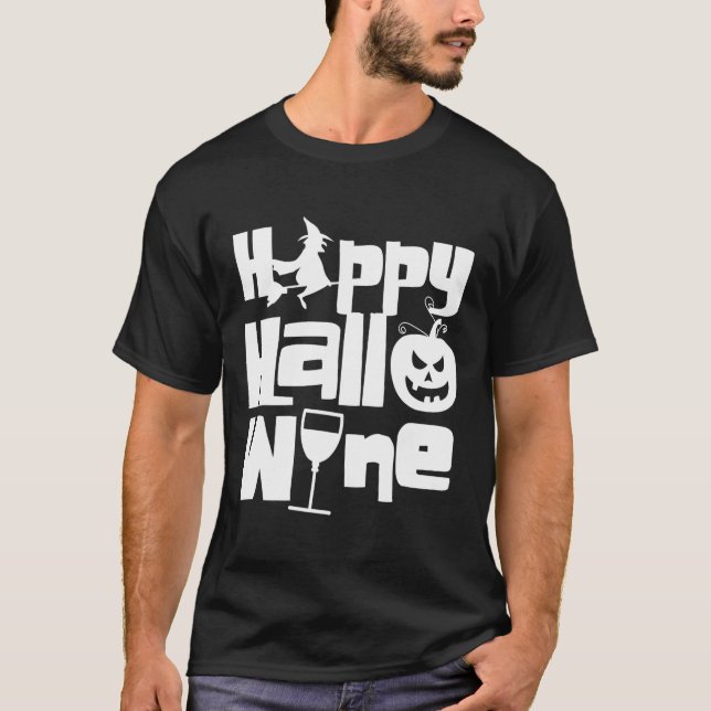 Camiseta Feliz Hallowine Dia de as Bruxas engraçado Night W (Frente)