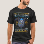 Camiseta Feliz Hanucat Ugly Hanukkah Sweater Chanukah Cat<br><div class="desc">Feliz Hanucat Ugly Hanukkah Suéter Chanukah Gato.</div>