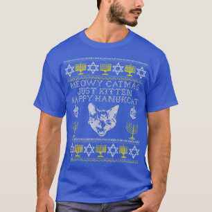 Camiseta Feliz Hanukcat, Meowy Catmas, Hanukkah Cat Judeu