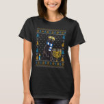 Camiseta Feliz Hanukcat Ugly Hanukkah Sweater Cat Chanukah<br><div class="desc">Feliz Hanukcat Ugly Hanukkah Suéter Cat Chanukah judeu.</div>