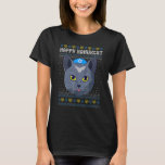 Camiseta Feliz Hanukcat Ugly Hanukkah Sweater Cat Chanukah<br><div class="desc">Feliz Hanukcat Ugly Hanukkah Sweater Cat Chanukah judeu 3.</div>
