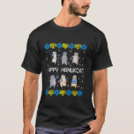 Camiseta Feliz Hanukcat Ugly Sweater Hanukkah Menorah C<br><div class="desc">Feliz Hanukcat Ugly Sweater Hanukkah Menorah Chanukah Long Sleeve Shirt</div>