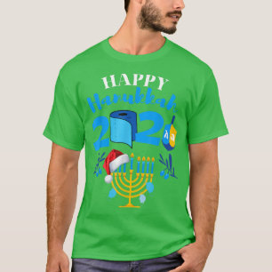 Camiseta Feliz Hanukkah 2021 Feliz Natal Santa Hat Chri