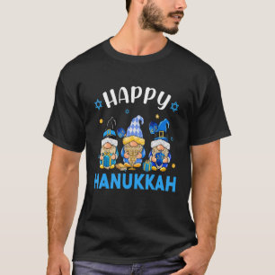 Camiseta Feliz Hanukkah 2022 Gnome Menorah Dreidel judeu H