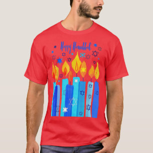 Camiseta Feliz Hanukkah Chanukkah Estrela De David Menorah