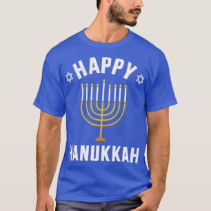 Camiseta Feliz Hanukkah com menorah para o natal judeu