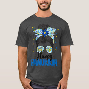 Camiseta Feliz Hanukkah Days Mensagem Cabelo de Arma Engraç