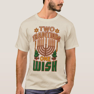 Camiseta Feliz Hanukkah Duas Tradições Um Desejo