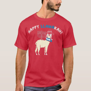 Camiseta Feliz Hanukkah Engraçado Llamakah Llamakah Jewish