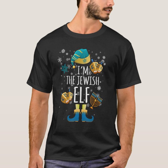 Camiseta Feliz Hanukkah, família judia Elf, Natal P (Frente)