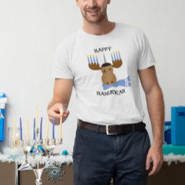 Camiseta Feliz Hanukkah Funny Moose Menorah