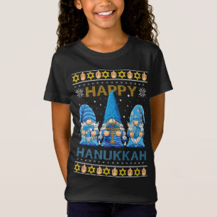 Camiseta Feliz Hanukkah Gnomies Menorah Pajama Ugly S