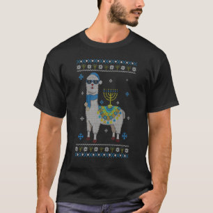 Camiseta Feliz Hanukkah Llama Menorah Shirt Cute Alpaca Cha