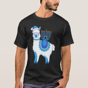 Camiseta Feliz Hanukkah Llamakkah Llama Menorá Alpaca Judeu