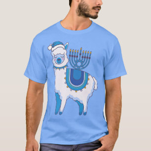Camiseta Feliz Hanukkah Llamakkah Llama Menorah Alpaca Jewi