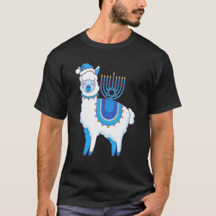 Camiseta Feliz Hanukkah Llamakkah Llama Menorah Alpaca Jewi