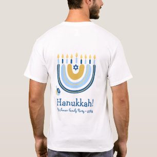 Camiseta Feliz Hanukkah Menorah Rainbow Personalizado
