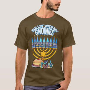 Camiseta Feliz Hanukkah Rollin com o meu Gnomo Xmas Judeu