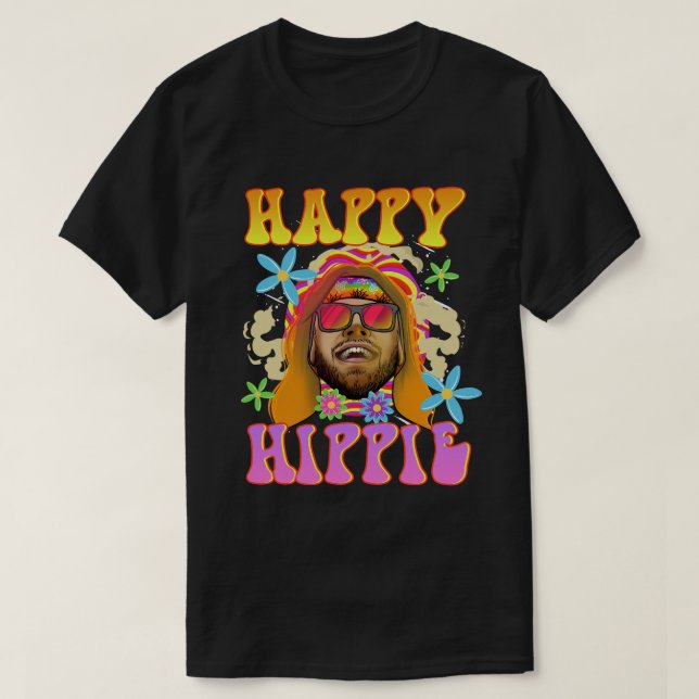 Camiseta Feliz Hippie (Frente do Design)