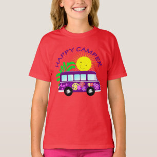 Camiseta Feliz Hippie Camper Van Divertido Gráfico Colorid