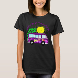 Camiseta Feliz Hippie Camper Van Divertido Gráfico Colorid