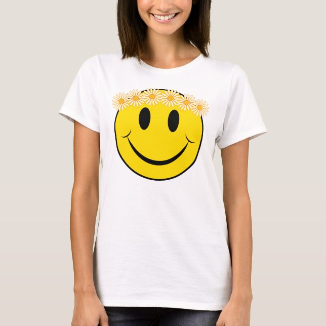 Camiseta Feliz Hippie Daisy Face (Frente)